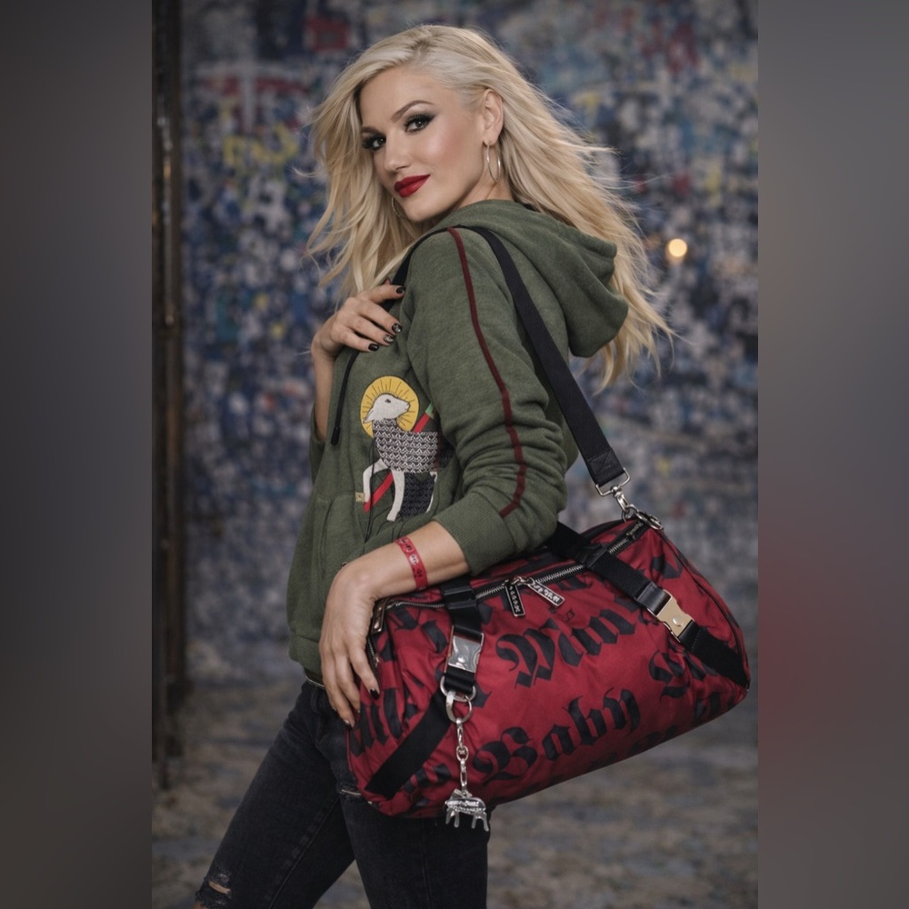 L.A.M.B. Red and Black Duffel Bag - Picture 2 of 7